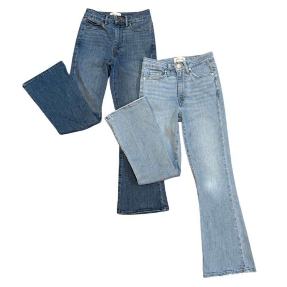 FRAME Jeans Women's Size 24 Flare Bell Bottom Light Wash Denim Pants‎ Lot of 2